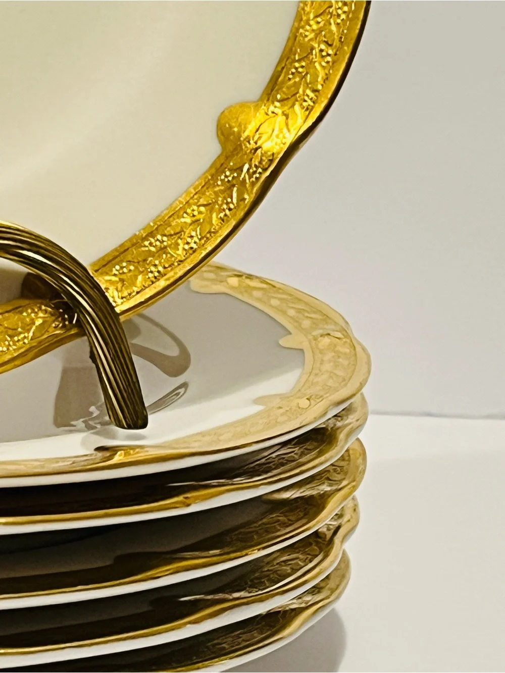 Antique Theodore Haviland New York America Gold Encrusted 6 Bread & Butter Plate